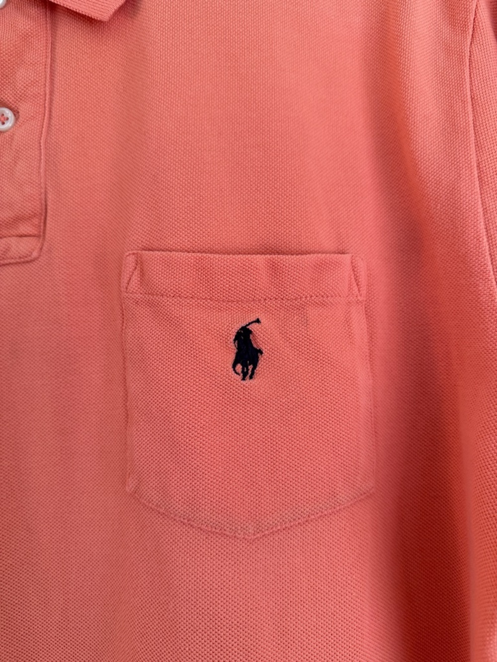 Vintage Polo Ralph Lauren Short Sleeve Polo Shirt Orange Men Large Chest Pocket - Picture 3 of 11